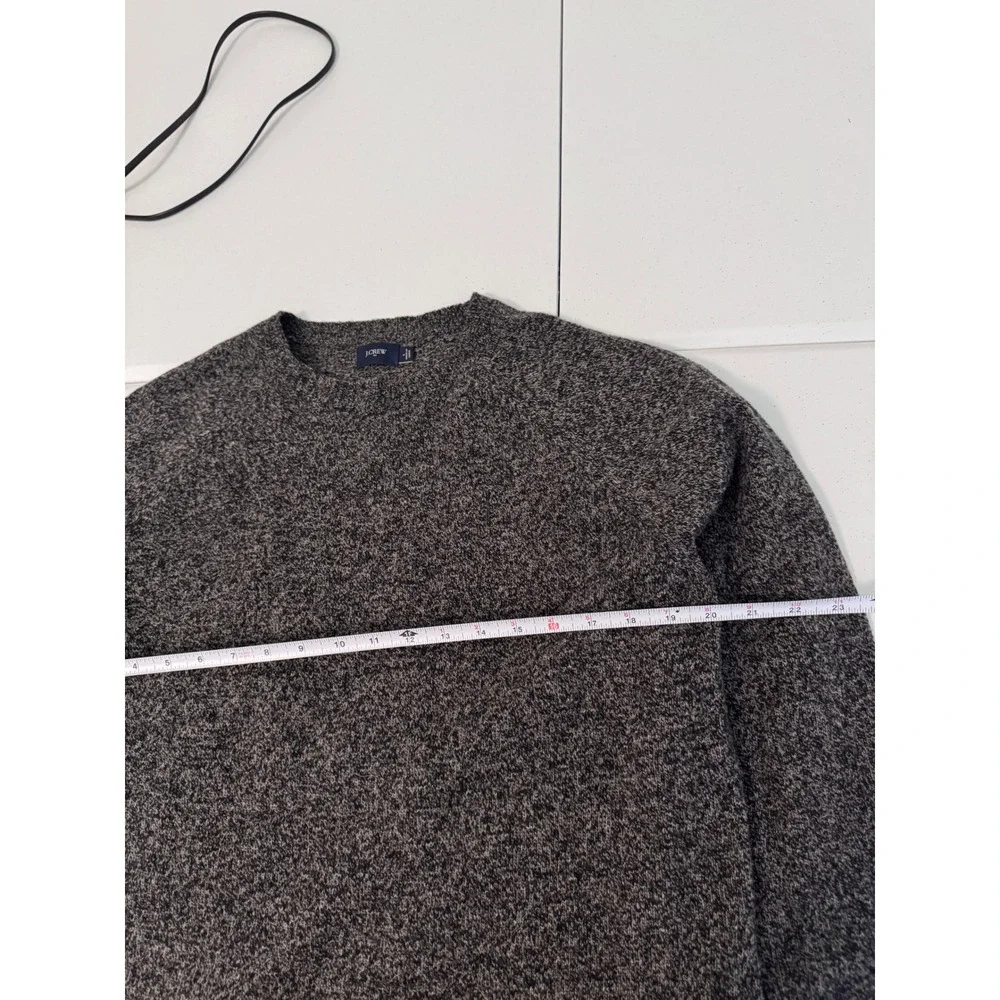 J.Crew Mens 100% Lambswool Crewneck Sweater Charcoal Grey Marl Large‎ H0520 gg